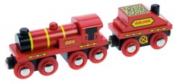 Locomotiva rosie cu vagon