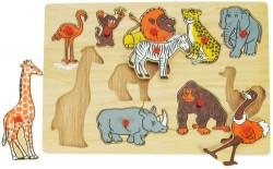 Puzzle din lemn - animale salbatice