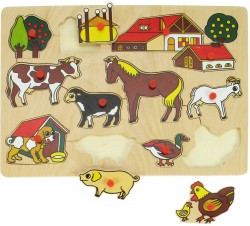 Puzzle din lemn - animale domestice