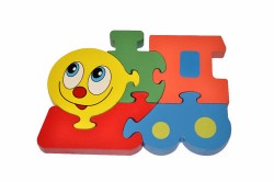 Tren - puzzle din lemn