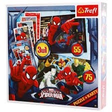 Disney - Spiderman set 3 in 1 (2 puzzle si carti de joc)